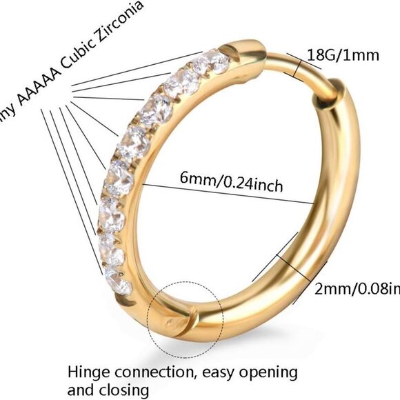 Elegant Small Huggie Hoop Earrings in 14k Gold - Hypoallergenic & Lightweight - Picture 4 of 7